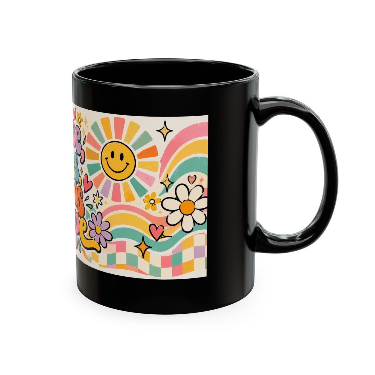 Coffee Kids Chaos & Hope Ceramic Mug — Retro Floral Teacher/Counselor/School Staff/Mom Coffee Cup