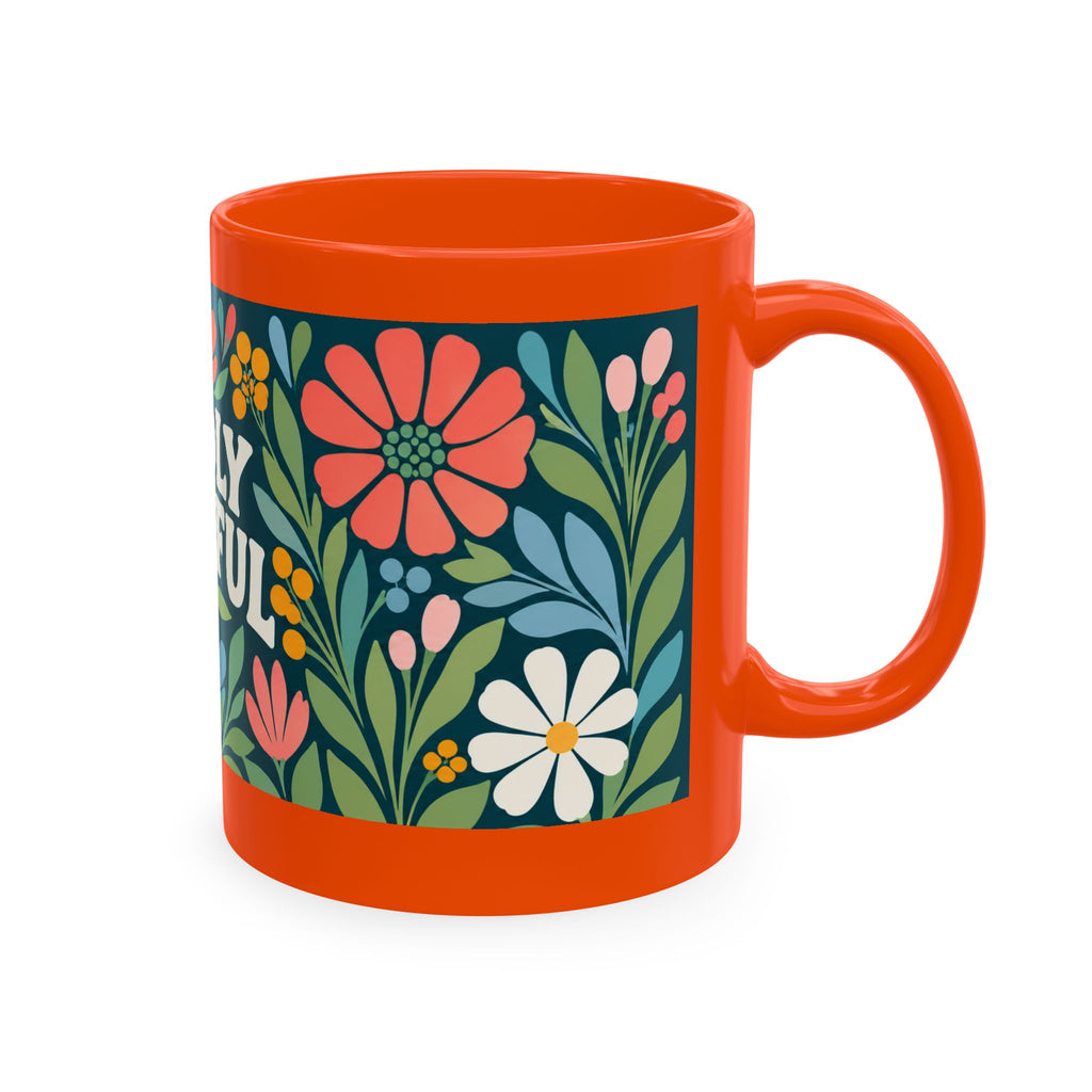 Wildly Hopeful Ceramic Mug — Retro Floral Inspirational Coffee Cup