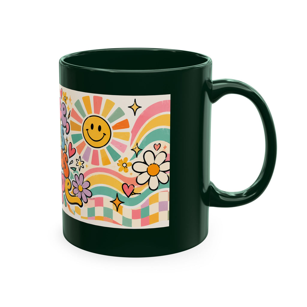 Coffee Kids Chaos & Hope Ceramic Mug — Retro Floral Teacher/Counselor/School Staff/Mom Coffee Cup