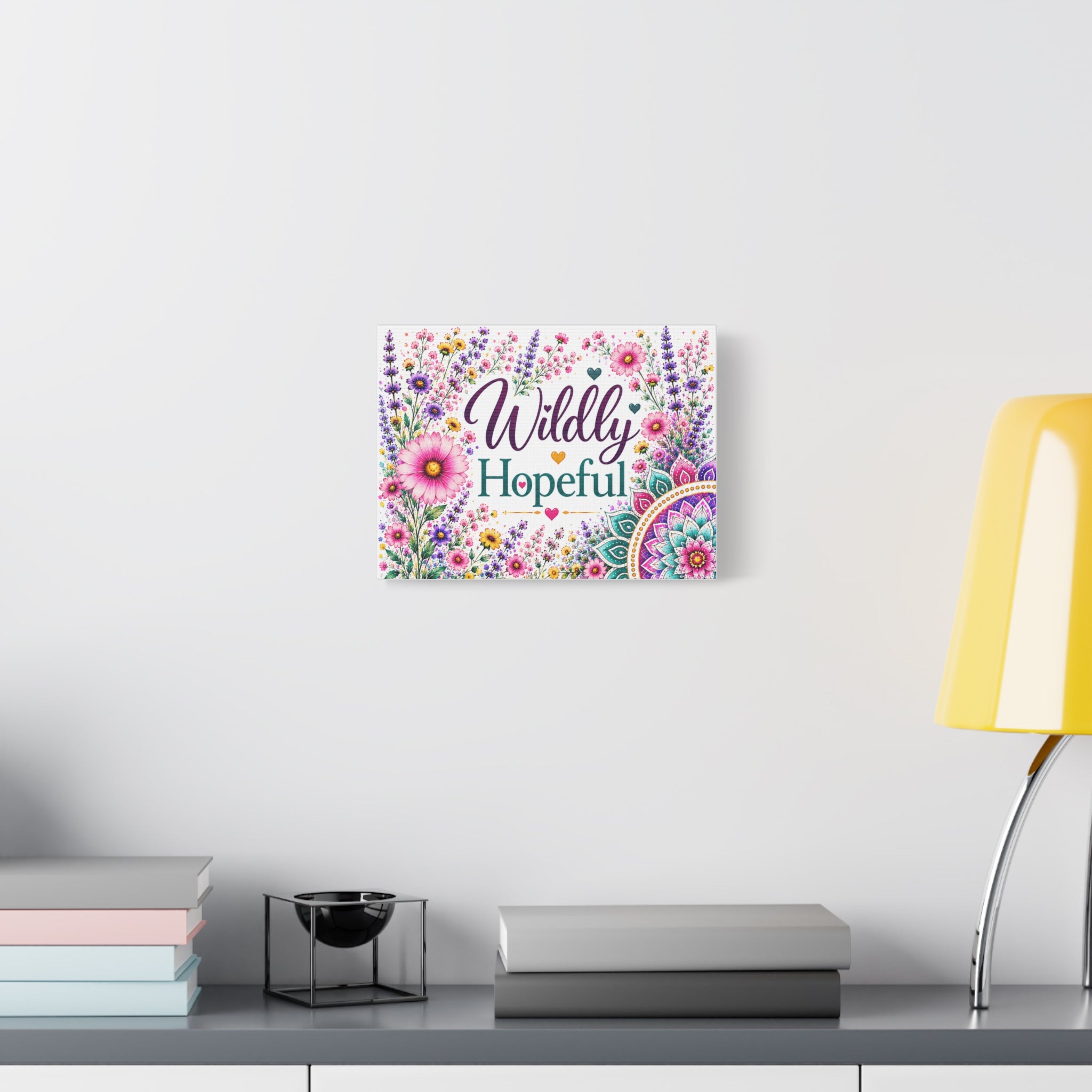 Wildly Hopeful Floral Canvas Wall Art — Inspirational Stretched Matte Print
