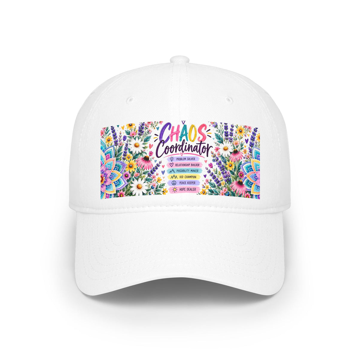 Chaos Coordinator Floral Baseball Cap — Funny Mom Gift