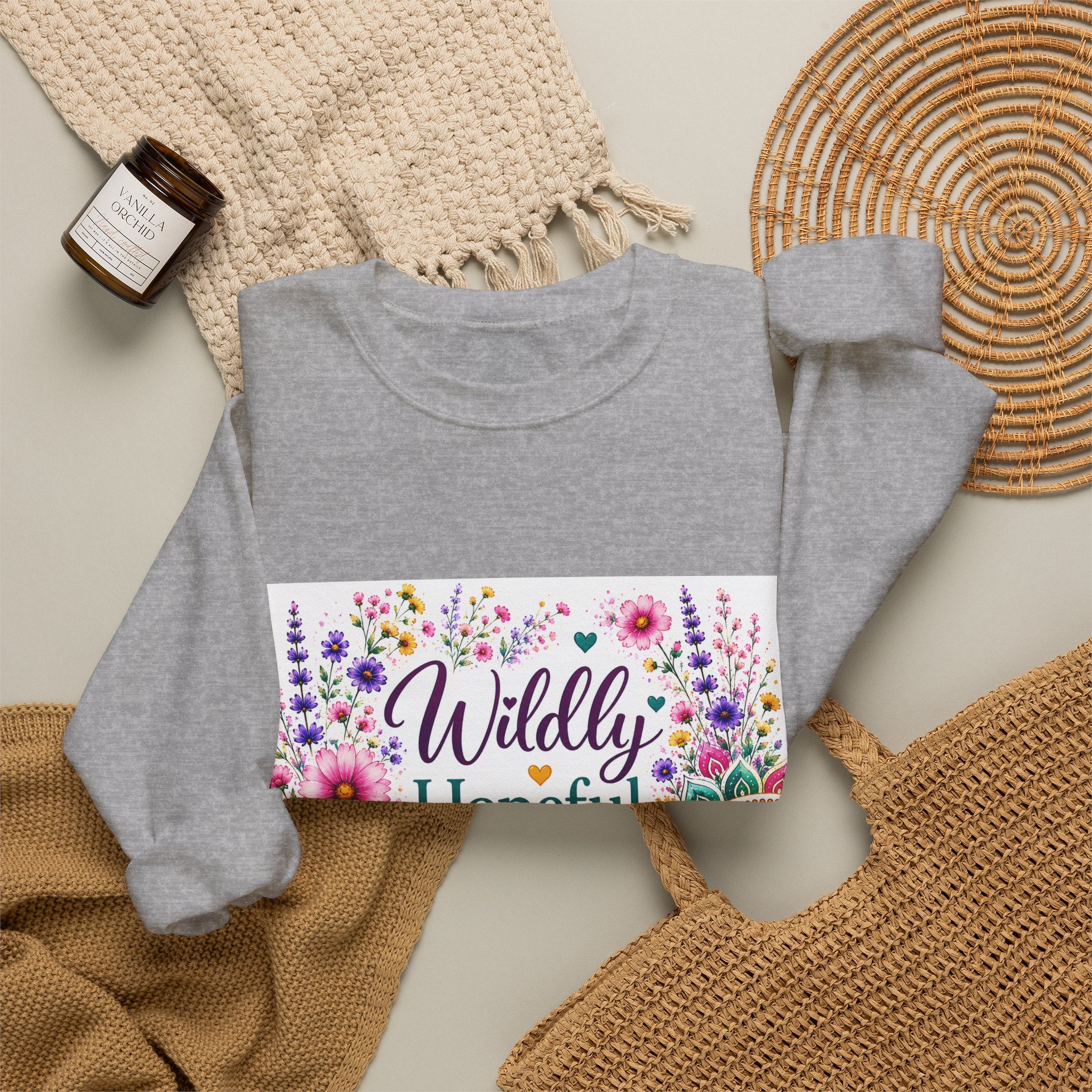 Crewneck Sweatshirt — Wildly Hopeful Floral Graphic
