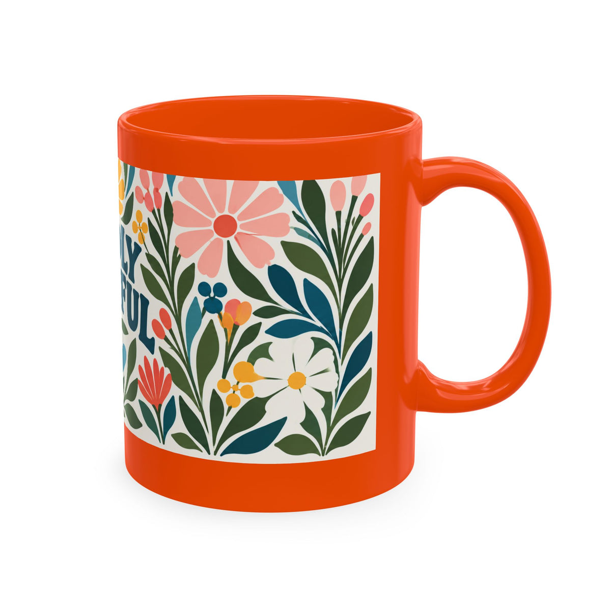 Wildly Hopeful Retro Floral Ceramic Mug — Inspirational Coffee Cup
