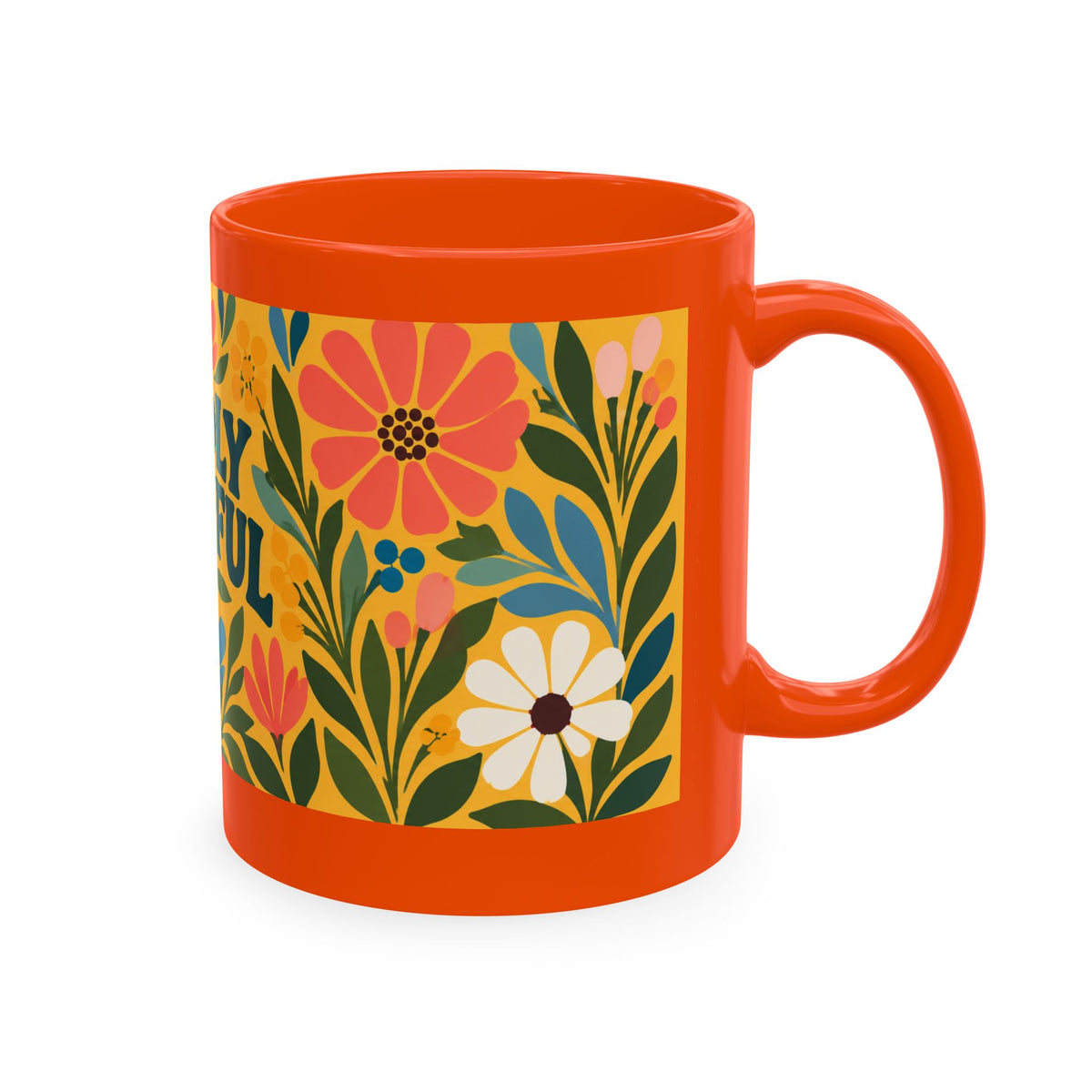 Wildly Hopeful Ceramic Mug – Floral Retro Inspirational Coffee Cup