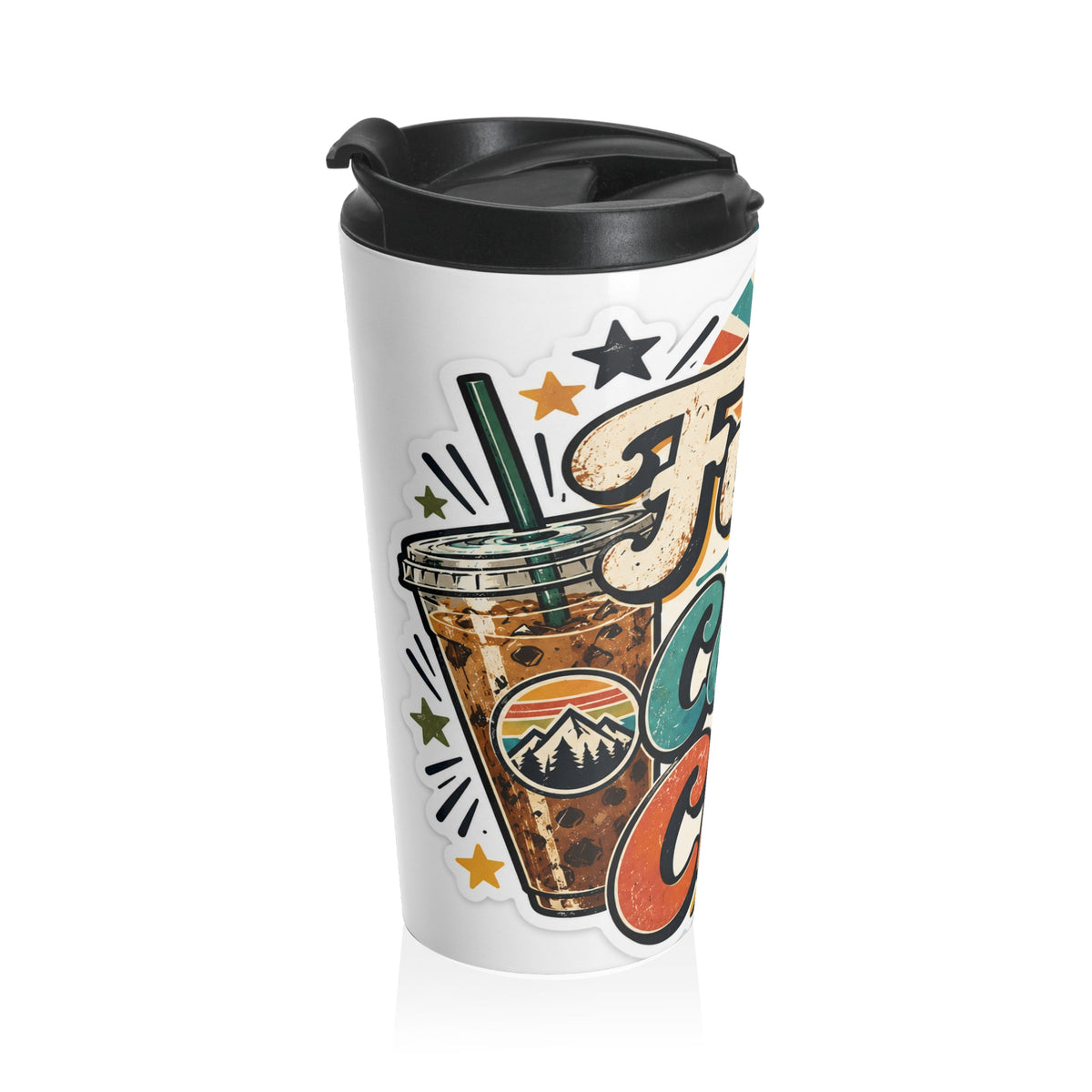 Fuelled by Coffee and Chaos Stainless Steel Travel Mug for Teachers, Dads, Chaos Coordinators