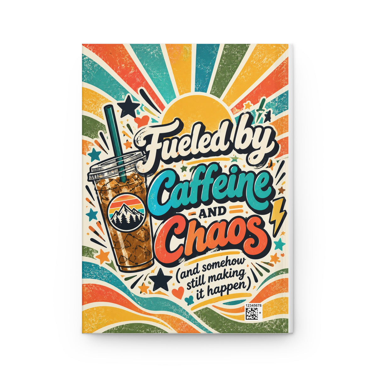 Fueled by Caffeine and Chaos Hardcover Lined Journal for Teachers, Coffee Lovers, Dads, Moms, Chaos Coordinators