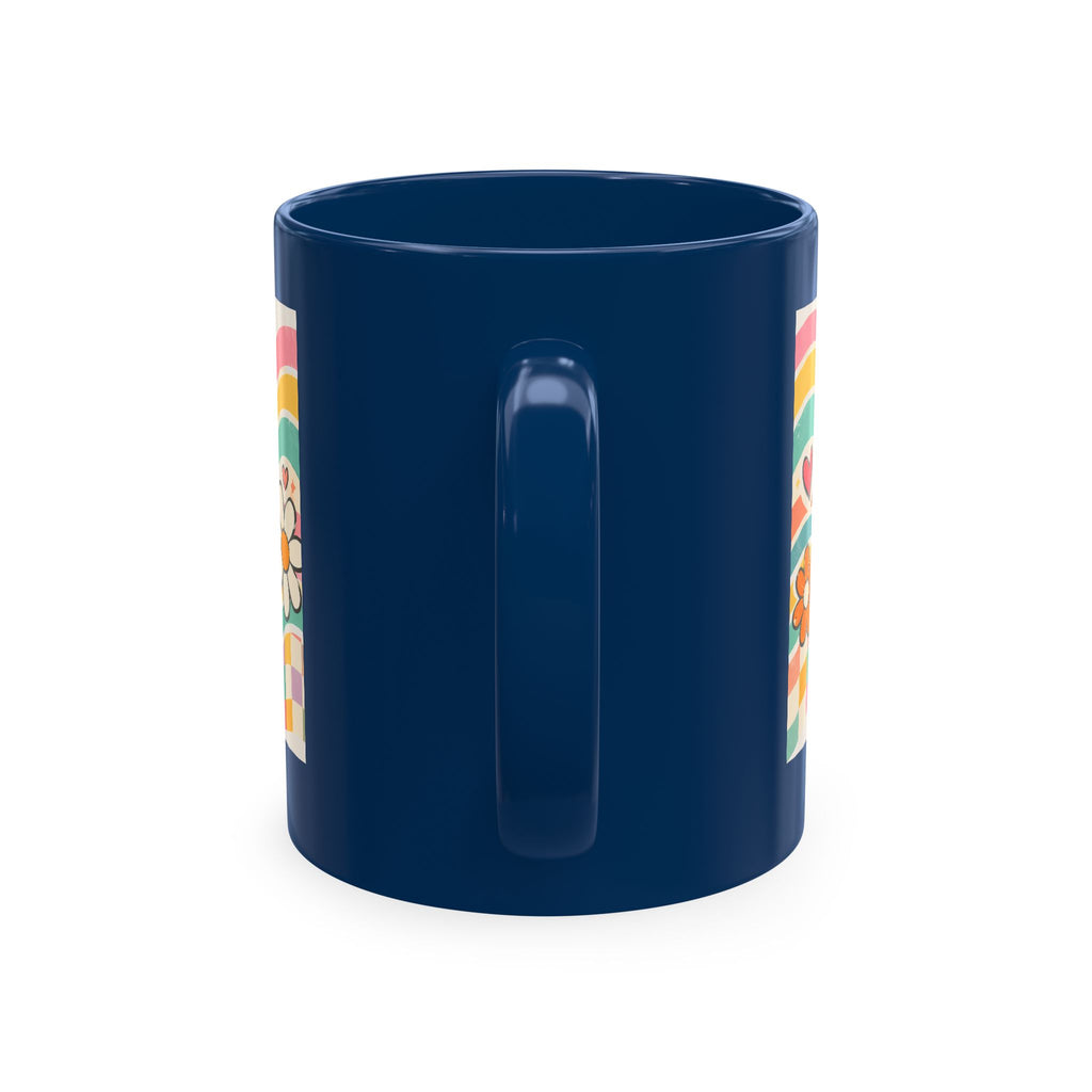 Coffee Kids Chaos & Hope Ceramic Mug — Retro Floral Teacher/Counselor/School Staff/Mom Coffee Cup