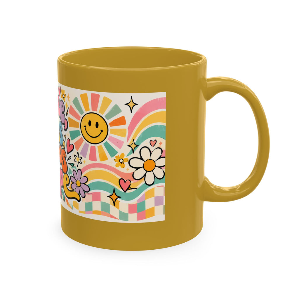 Coffee Kids Chaos & Hope Ceramic Mug — Retro Floral Teacher/Counselor/School Staff/Mom Coffee Cup