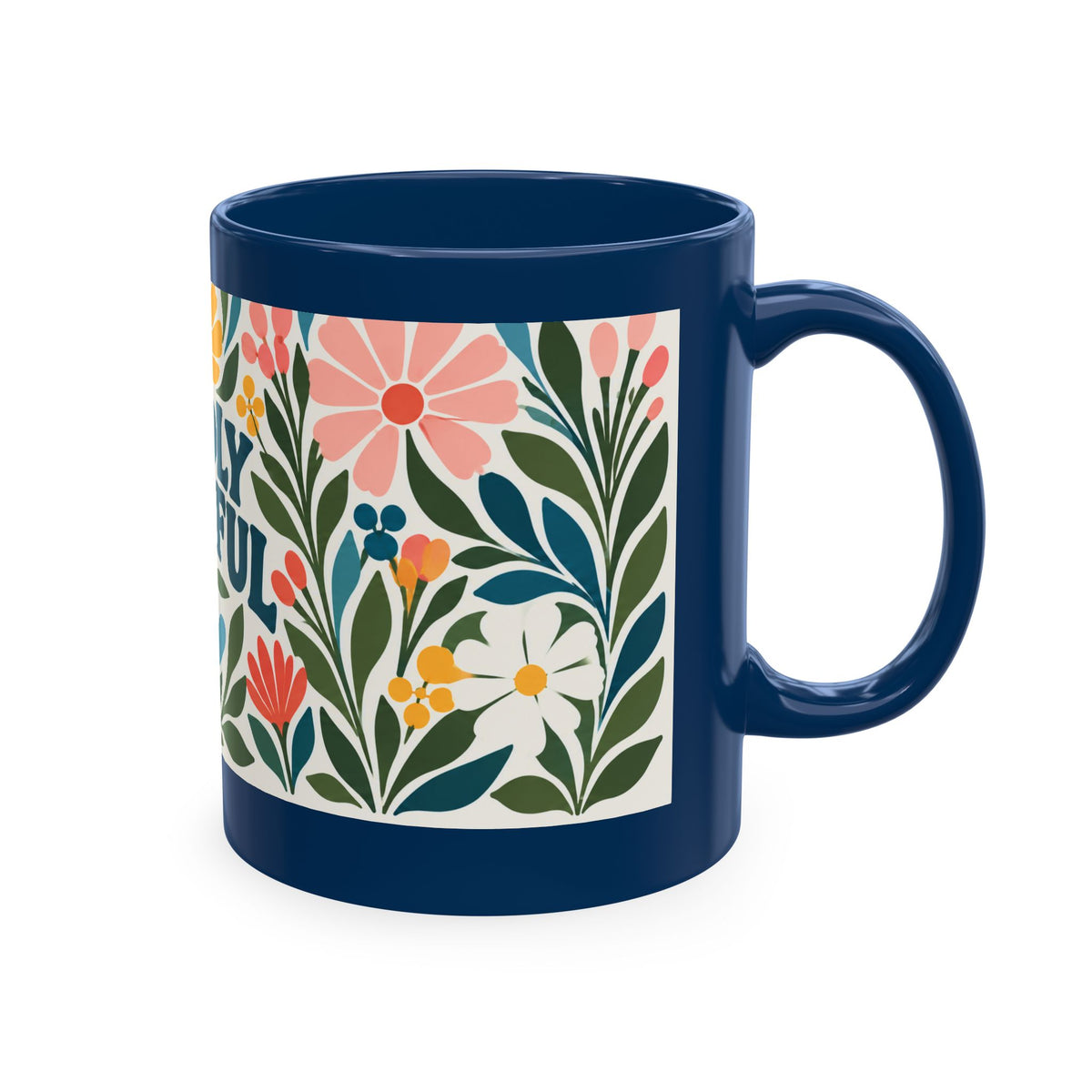 Wildly Hopeful Retro Floral Ceramic Mug — Inspirational Coffee Cup